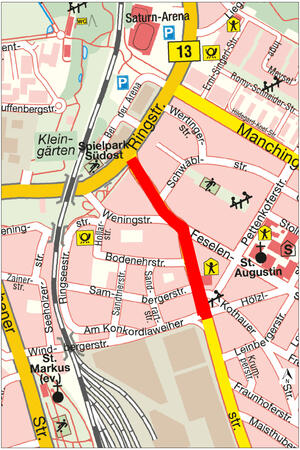 Bild vergrößern: Lageplan Asamstraße