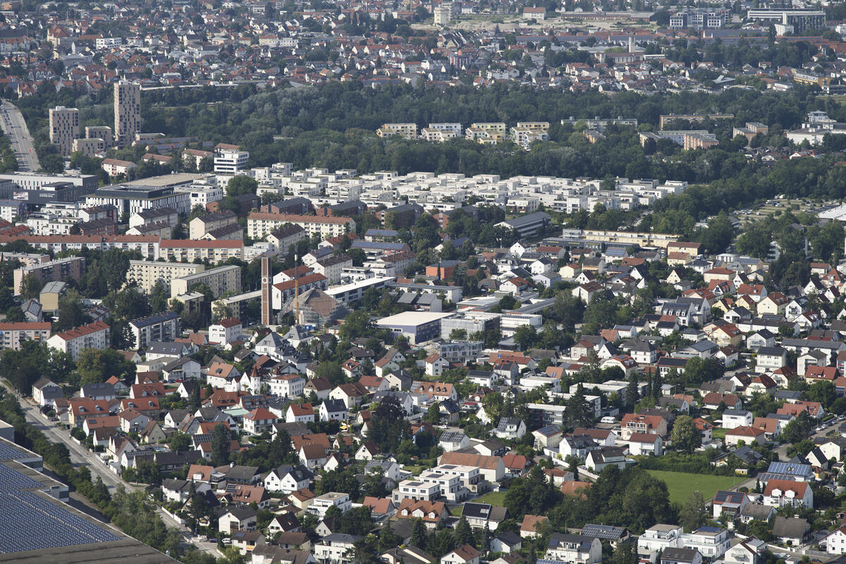 Luftbild Augustin- und Monikaviertel