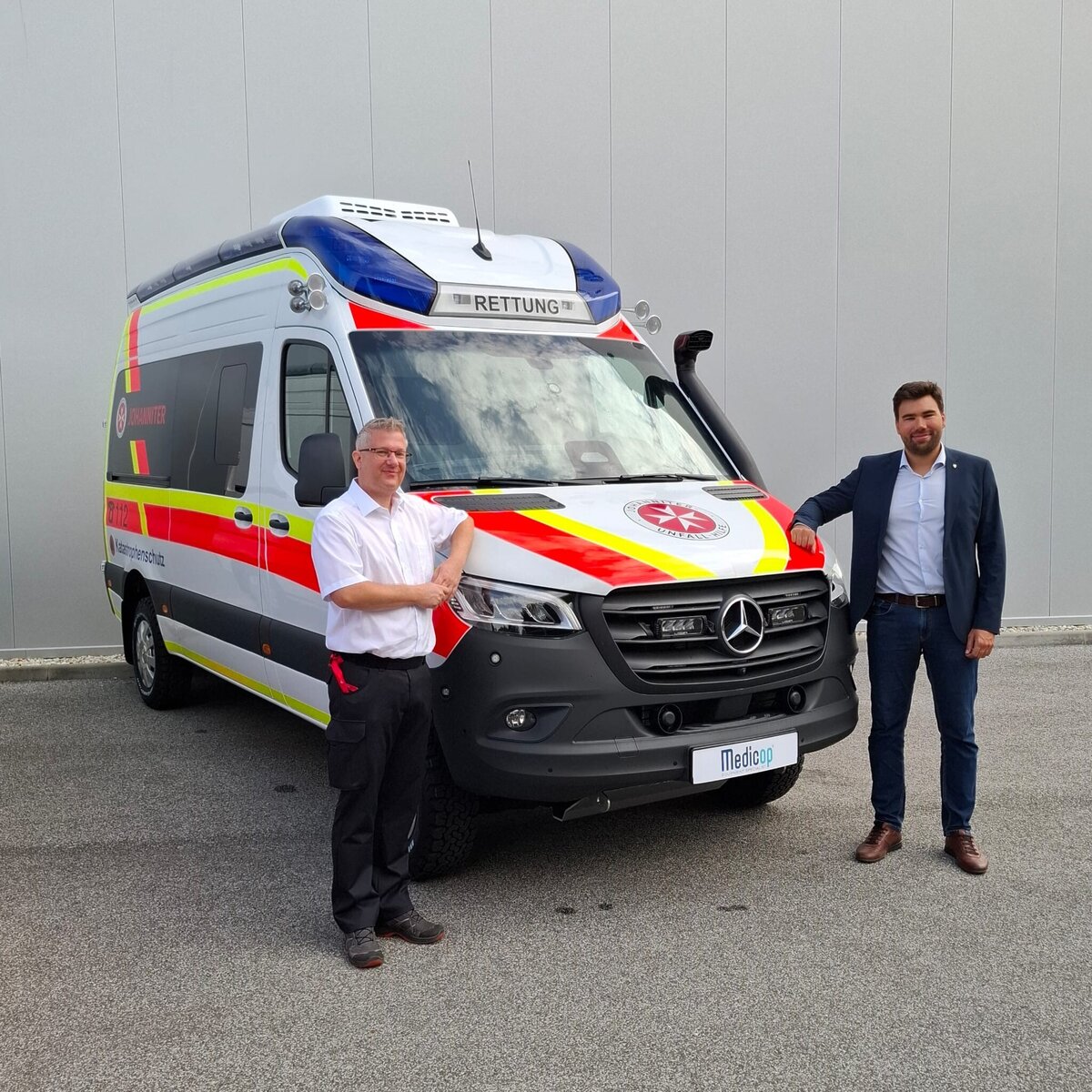 v.l. Sven Müller Ortsbeauftragter der Johanniter-Unfall-Hilfe e.V., Ortsverband Ingolstadt, Jure Lang, Vizebürgermeister von Murska Sobota