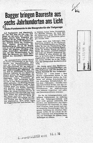 Bild vergrößern: Beitrag Donau Kurier vom 13.02.1976