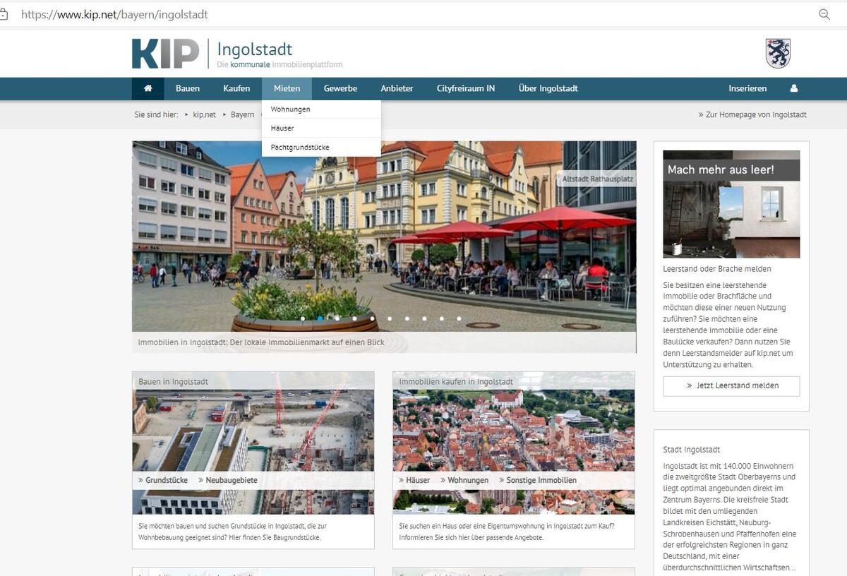 Screenshot KIP Ingolstadt
