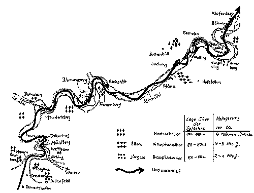 Schotter im Altmhltal. Zeichnung: H. Schieck